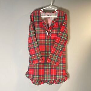 Red & Green Plaid Nightgown Girls Small